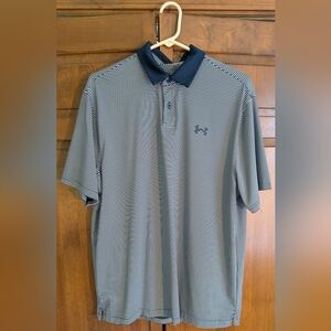 Under Armour Performance Polo Size L Navy and White